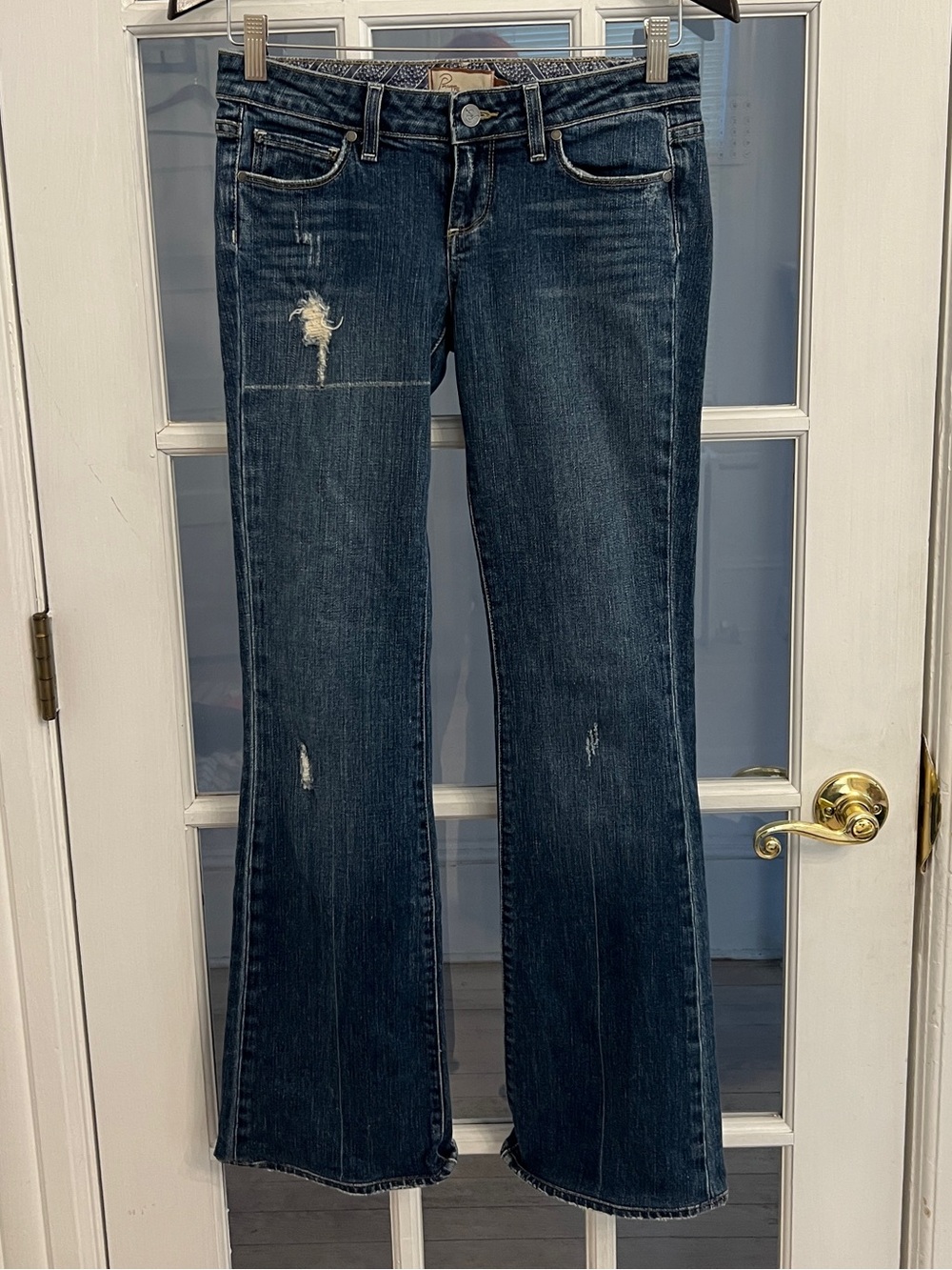 PAIGE Premium Denim Women’s Laurel Canyon Distressed Bootcut Jeans Size 26